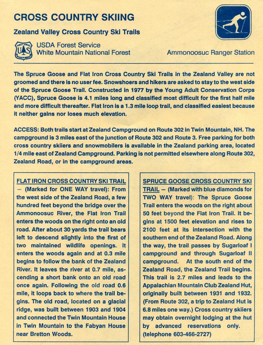 White Mountain Cross Country Ski Trail Maps